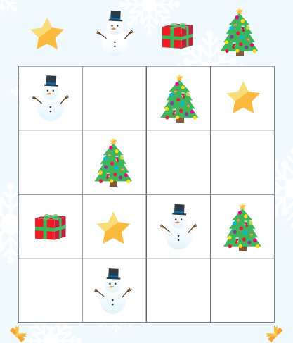 Image of a Christmas sudoku puzzle.
