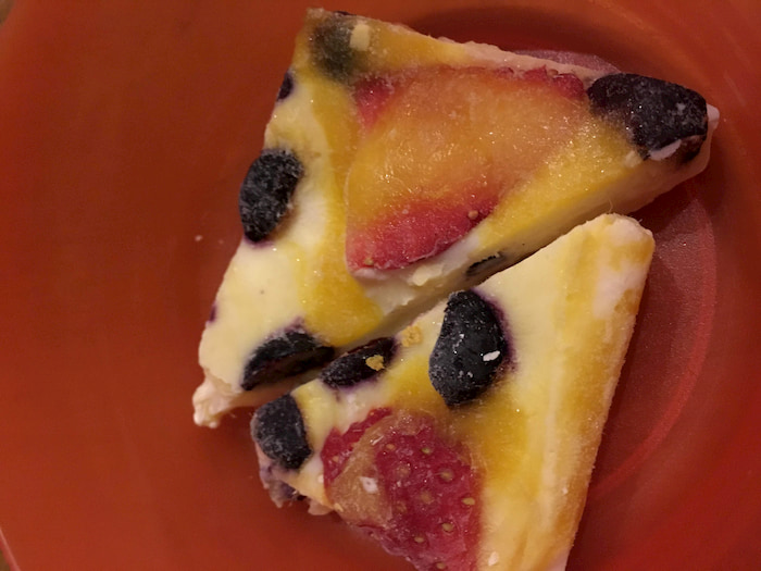triangles of frozen yogurt with fruit