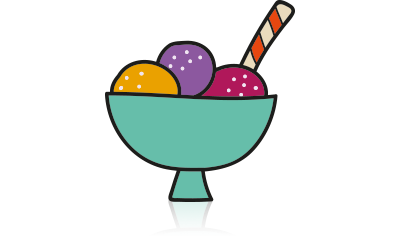 Illustration of a bowl of ice-cream 