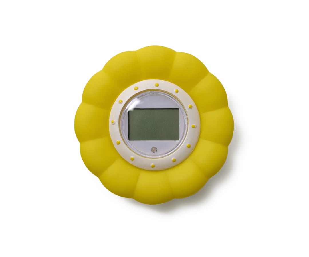 Yellow bath thermometer from the Baby Box